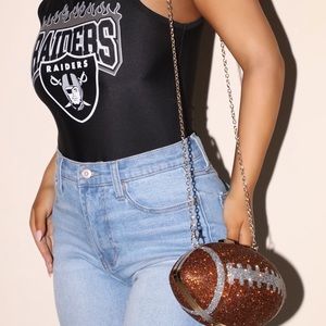 Football rhinestone purse